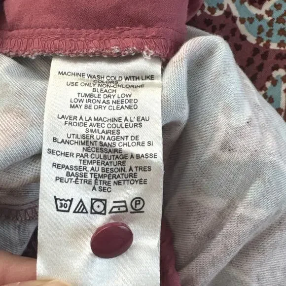 Anthropologie Jumpsuit Womens Small Mauve The Somerset Ruched Short Sleeve - Picture 12 of 16